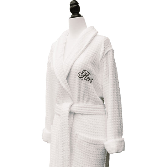 Luxury White Bathrobe Egyptian Cotton, His Hers Embroidery Terry Velour Shawl, Anniversary, Bridesmaid, Wedding Gift, valentine day sale