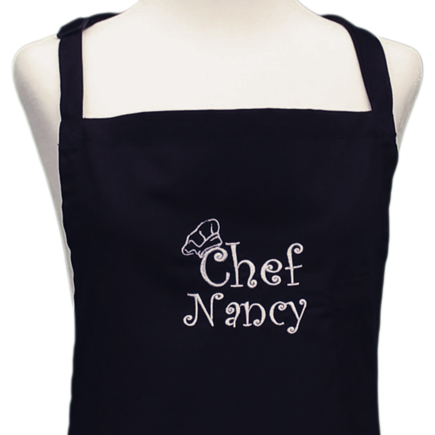 Tablier de chef brodé personnalisé avec n'importe quel nom, tablier noir personnalisé, grand cadeau fête des pères, fête des mères, cuisine, pâtisserie, tablier de grillades