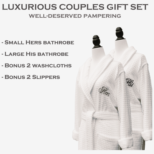 Gift Set, His & Hers Egyptian Cotton Bathrobes, Bridal Gift Set, Groom Bride Gift, Bridal Shower, Wedding, Anniversaries