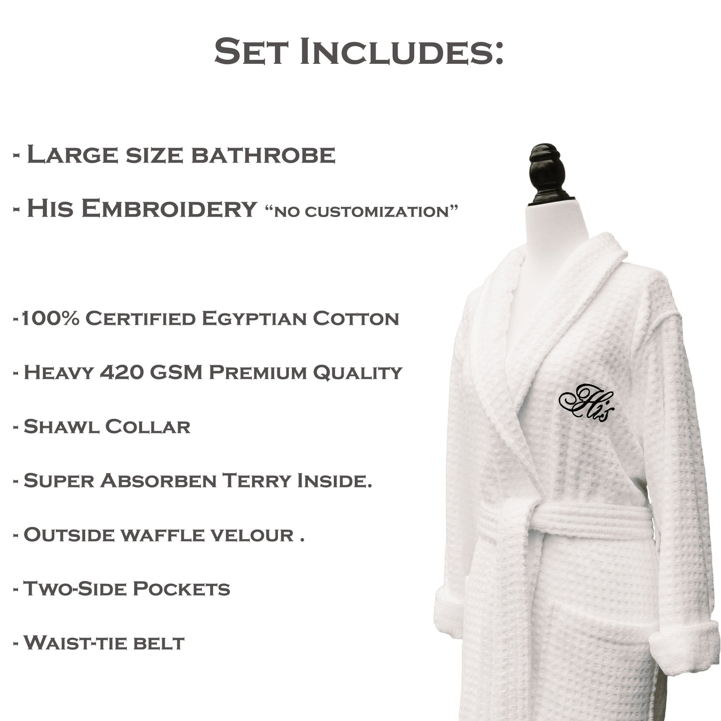 Gift Set, His & Hers Egyptian Cotton Bathrobes, Bridal Gift Set, Groom Bride Gift, Bridal Shower, Wedding, Anniversaries