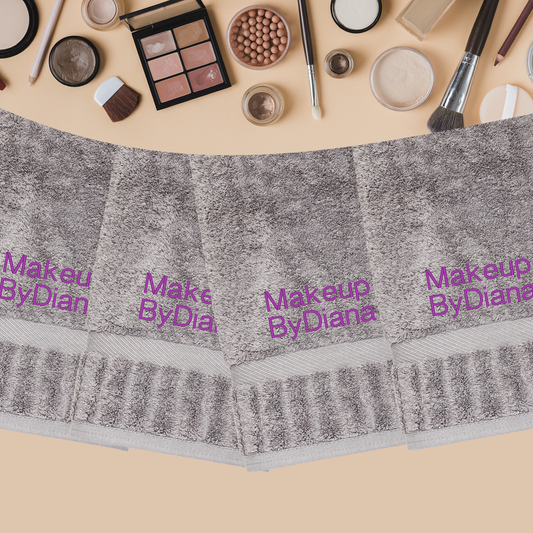 Personalized Makeup Remover Towel, Custom Gray Reusable Towel with Name Embroidery, Eco-Friendly and Soft, 100% Egyptian Cotton